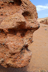 Kazakhstan, Charyn Canyon: Valley of the Castles - scary face - rock sculpture - photo by M.Torres