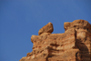 Kazakhstan, Charyn Canyon: Valley of the Castles - cliff with balancing rock - photo by M.Torres