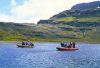 Kerguelen island: visitors photograph the coast from their Naiads (photo by Francis Lynch)