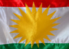 Erbil / Hewler, Kurdistan, Iraq: flag of Kurdistan - Kurdish sun, detail of the Zoroastrian inspired sun disk and red, white and green stripes - photo by M.Torres