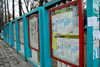 Bishkek, Kyrgyzstan: newspapers and public info - Erkindik boulevard - photo by M.Torres