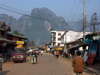 Laos - Vang Veing: the city and the mountains - karst hill landscape - photo by P.Artus