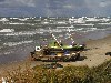 Latvia - Staldzene: fishing boats rest on the beach - Baltic (Ventspils municipality - Kurzeme) - photo by A.Dnieprowsky