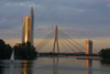 Latvia / Latvija - Riga: the Daugava - Saules Akmens building and Vansu bridge (photo by Alex Dnieprowsky)