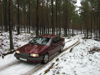 Latvia - Kurzeme - Ventspills Rajon: driving in the snow - car - Volvo - country road - Baltic winter - photo by A.Dnieprowsky