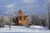 Latvia - Jaunmokas:  castle and snow - Latvian winter - architect: Wilhelm Bockslaff - Jaunmoku pils (Tumes pagasts, Tukuma Rajons - Zemgale) - photo by A.Dnieprowsky