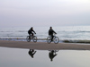 Latvia - Ventspils: cycling along the beach - bike - Bicycles - reflection - Baltic Sea (photo by A.Dnieprowsky)