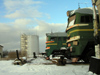 Latvia - Ventspils: locomotives take a winter break - trains (photo by A.Dnieprowsky)