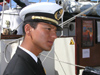 Latvia - Ventspils: Mexican officer from the Cuauhtemoc / Velero Cuauhtemoc (photo by A.Dnieprowsky)