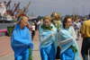 Latvia - Ventspils: Neptune's wives - sea festival - 3 latvian girls (photo by A.Dnieprowsky)