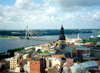 Latvia / Latvija - Riga: almost from the air - old Riga, Pardaugava and Vansu tilts - Historic Centre of Riga - Unesco world heritage site - photo by M.Torres