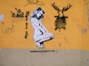 Latvia / Latvija / Lettland - Riga: graffiti - SS, turtle and girl (photo by Alex Dnieprowsky)