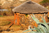 Roma area, Lesotho: Basotho hut - roundavel with thatched roof (from the Afrikaans word 'rondawel') - photo by M.Torres