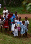 Grand Bassa County, Liberia, West Africa: happy kids after getting gifts from UNICEF - photo by M.Sturges