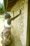Grand Bassa County:  decorating the house (photo by M.Sturges)