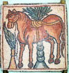 Libya - Qasr: Byzantine Mosaic at the museum - horse (photo by G.Frysinger)