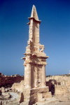 Libya - Sabratha: Punic obelisk - Puno-Hellnistic Mausoleum of Bes (photo by M.Torres)