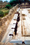 Libya - Leptis Magna: Hadrianic Baths - communal latrines (photo by M.Torres)