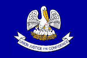 Louisiana state flag - motto: Union, justice, and confidence - United States of America / Estados Unidos / Etats Unis / EE.UU / EUA / USA