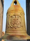 Macau, China: bell with Macau's colonial coat of arms - Monte Fortress - photo by M.Torres