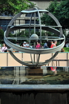 Macau, China: armillary sphere - fountain at Senado Square / Largo do Senado - photo by M.Torres