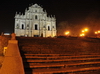 Macau, China: Ruins of St. Paul's at night, 16th century complex destroyed by a fire in 1835 - Historic Centre of Macau, UNESCO World Heritage Site - photo by M.Torres