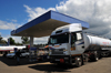 Toamasina / Tamatave, Madagascar: truck at a Jovenna petrol station - photo by M.Torres