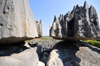 Tsingy de Bemaraha National Park, Mahajanga province, Madagascar: balancing rock - karst limestone formation - UNESCO World Heritage Site - photo by M.Torres