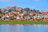 Antananarivo / Tananarive / Tana - Analamanga region, Madagascar: Lac Masay, shanty town and palaces on Iarivo hill - Rocade du Marais Masay - photo by M.Torres