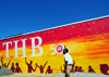 Toamasina / Tamatave, Madagascar: mural ad for TBH brewery, Three Horses Beer, Madagascar's favourite pilsner - photo by M.Torres