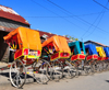 Toamasina / Tamatave, Madagascar: rickshaw stand at a bazaar - pousse pousse - photo by M.Torres