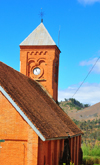 Ambohimanga Rova, Antananarivo-Avaradrano, Analamanga region, Antananarivo province, Madagascar: red brick church at Ambohimanga village - photo by M.Torres