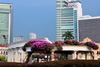 Kuala Lumpur, Malaysia: Merdeka Square Park - pergola and office towers - photo by M.Torres