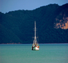 yacht and forest, Langkawi, Malaysia. photo by B.Lendrum