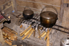 Skandis, Lubok Antu District, Sarawak, Borneo, Malaysia: primitive kitchen, inside the Iban longhouse - photo by A.Ferrari