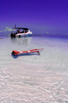 Pulau Mabul, Sabah, Borneo, Malaysia: girl in white bikini floating in clear water - photo by S.Egeberg