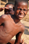 Cape Maclear / Chembe, Malawi: Yao boys on the beach - young fishermen - Nankumba Peninsula - photo by M.Torres