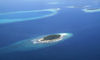 Maldives Aerial view of atolls (photo by B.Cain)