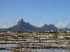 Mauritius - Tamarin Bay: saltpans - Moka range as a backdrop - Moka mountains (photo by Alex Dnieprowsky)