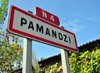 Pamandzi, Petite-Terre, Mayotte: Pamandzi sign on road N4 - photo by M.Torres
