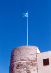 Melilla: the flag over the Batera Real - Melilla la Vieja - photo by M.Torres
