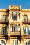 Melilla: art deco balcony - Edificio Reconquista - architect Enrique Nieto y Nieto - photo by M.Torres
