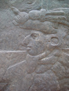 Mexico - Villahermosa - Parque-Museo La Venta: Olmec bas-relief (photo by A.Caudron)
