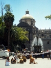 Mexico - Puebla: Puebla: mock amerindians dance at the Cathedral - Herreriano style - architect: Manuel Tolsa (photo by M.Torres)