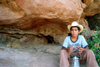 Mexico - Bahia De Los Angeles (Baja California): Mexican boy with hat and lantern - photo by G.Friedman