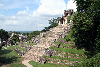 Mexico - Chiapas - Palenque (Chiapas): Mayan Ruins - Templo de la Cruz - Temple of the Cross - step pyramid - Unesco world heritage site (photo by A.Caudron)