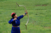 Ulan Bator / Ulaanbaatar, Mongolia: Naadam festival - women's archery competition - photo by A.Ferrari