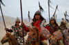 Ulan Bator / Ulaanbaatar, Mongolia: cavalry charge to celebrate the 800th anniversary of the Mongolian state - - photo by A.Ferrari