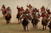 Ulan Bator / Ulaanbaatar, Mongolia: cavalry charge to celebrate the 800th anniversary of the Mongolian state - Mongolian horde - photo by A.Ferrari