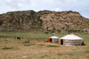Khogno Khan Uul, central Mongolia, Bulgan Province: gers and rocks - photo by A.Ferrari
